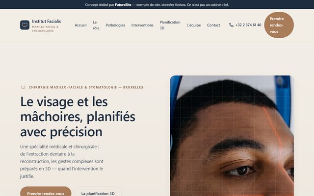 Exemple de site pour Chirurgie maxillo-faciale (démo)