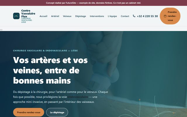 Exemple de site pour Chirurgie vasculaire (démo)