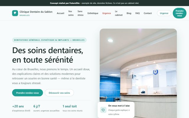 Exemple de site pour Dentisterie / Orthodontie (démo)