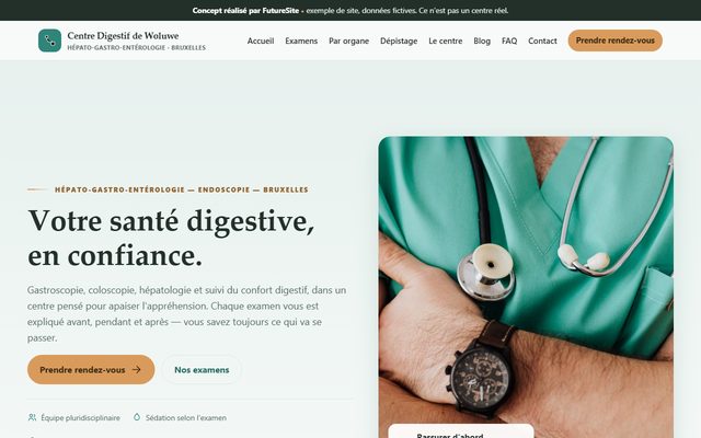 Exemple de site pour Gastro-entérologie (démo)