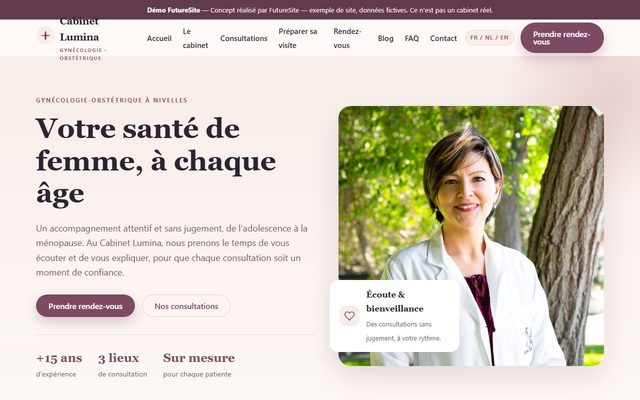 Exemple de site pour Gynécologie-Obstétrique (démo)