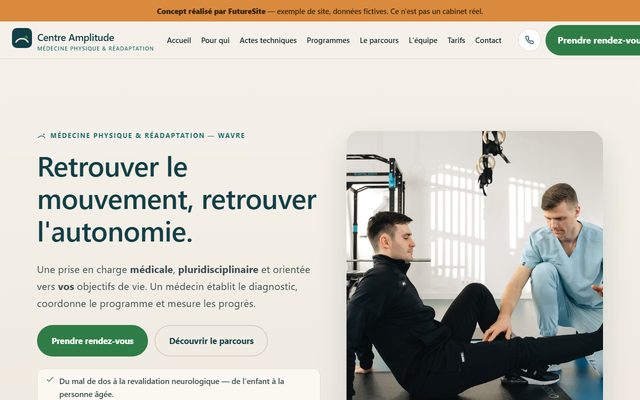 Exemple de site pour Médecine physique & réadaptation (démo)