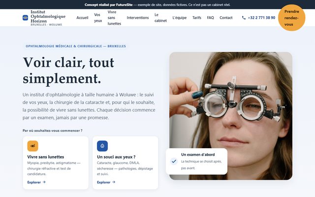 Exemple de site pour Ophtalmologie (démo)