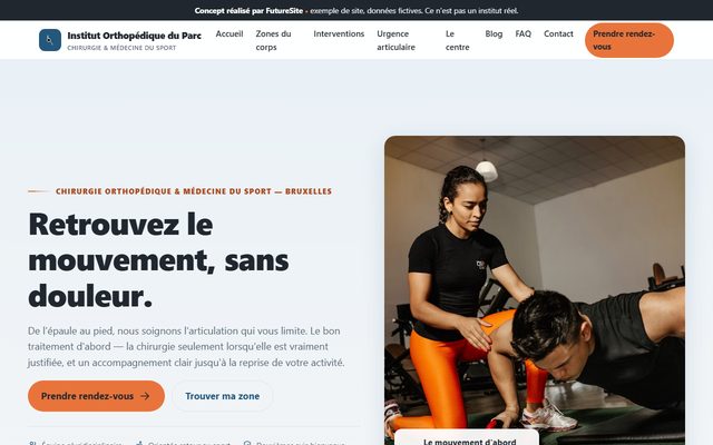 Exemple de site pour Orthopédie (démo)