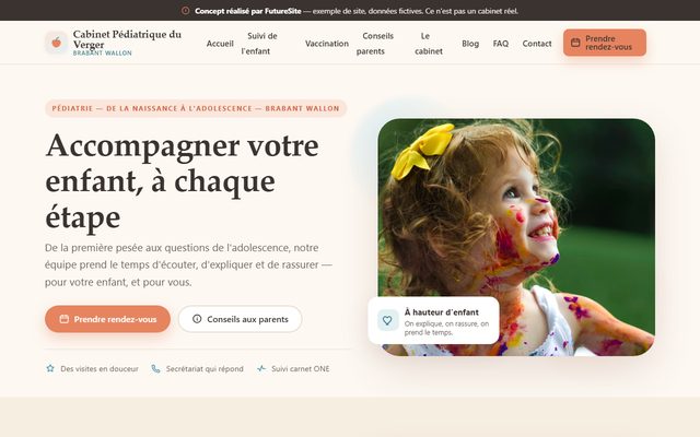 Exemple de site pour Pédiatrie (démo)