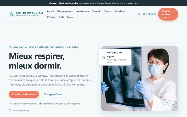 Exemple de site pour Pneumologie (démo)