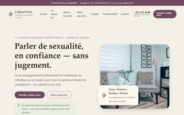 Exemple de site pour Sexologie (démo)