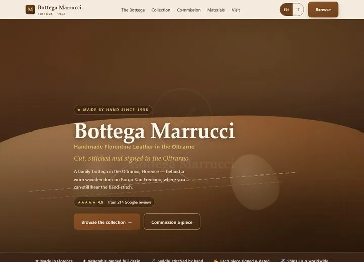 Bottega Marrucci — site web créé par FutureSite (démo)