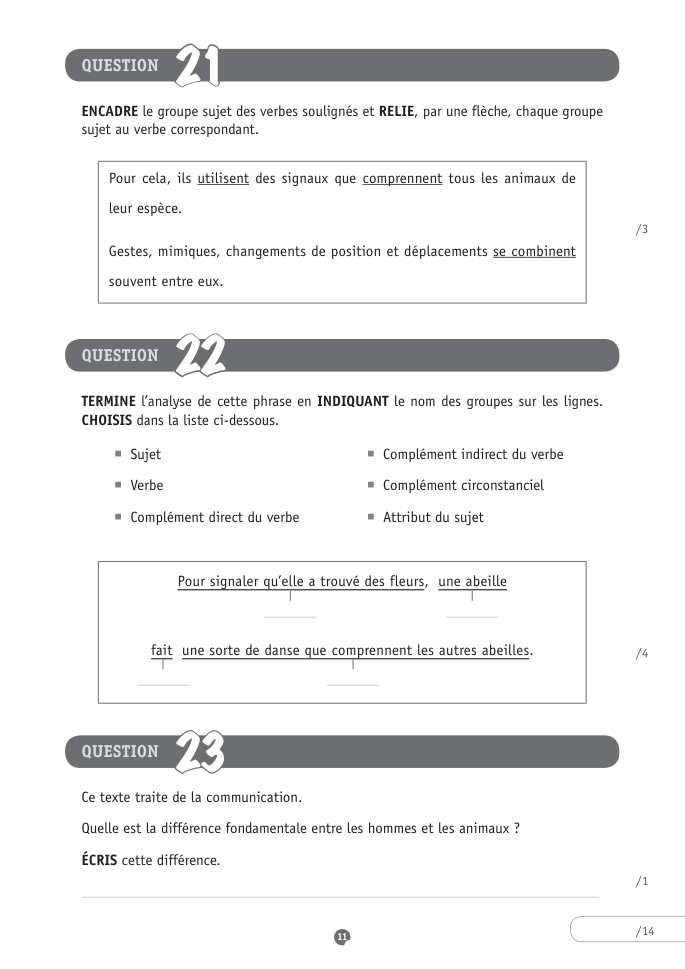 Exercice du questionnaire CEB 2015, page 143