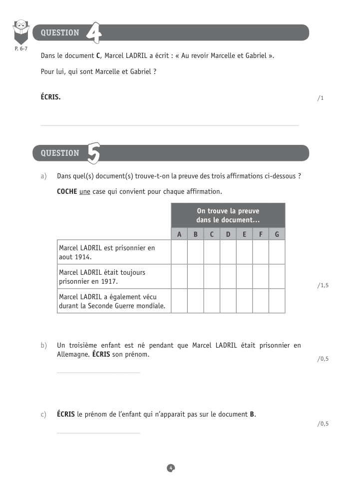 Exercice du questionnaire CEB 2015, page 76