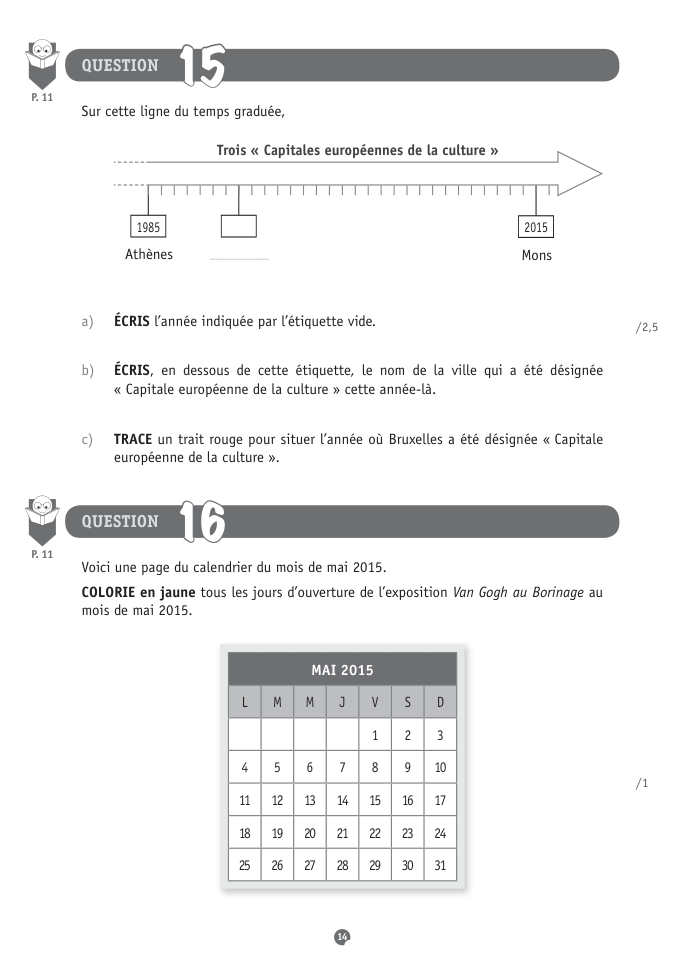 Exercice du questionnaire CEB 2015, page 86