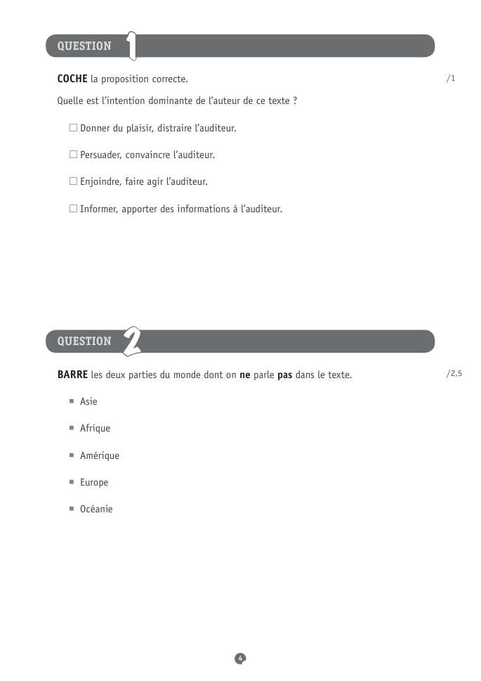 Exercice du questionnaire CEB 2016, page 72