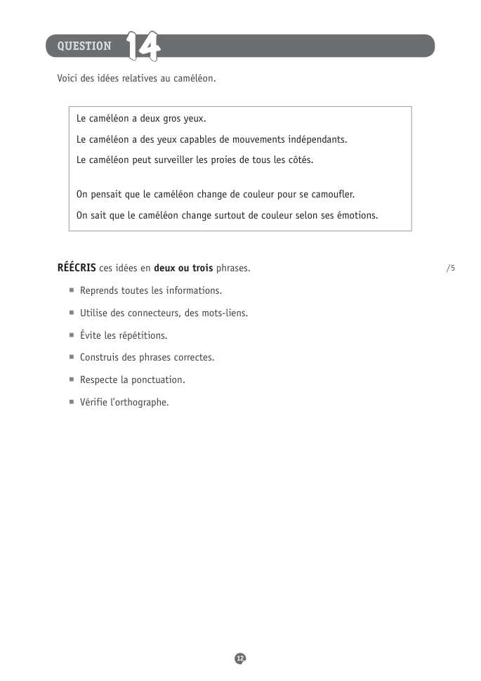 Exercice du questionnaire CEB 2016, page 80