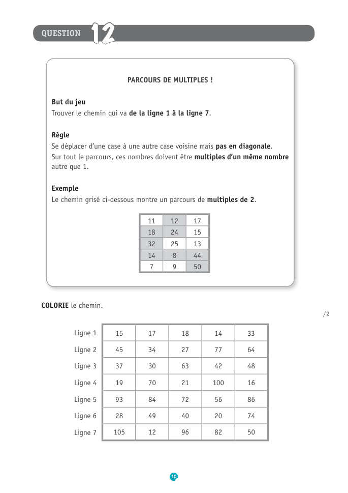 Exercice du questionnaire CEB 2017, page 122
