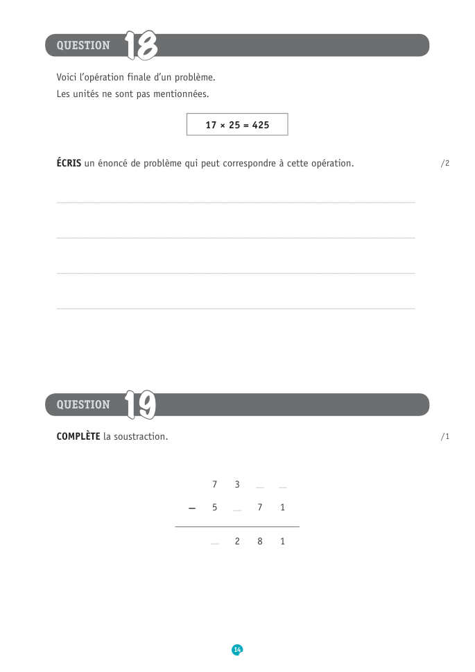 Exercice du questionnaire CEB 2017, page 126
