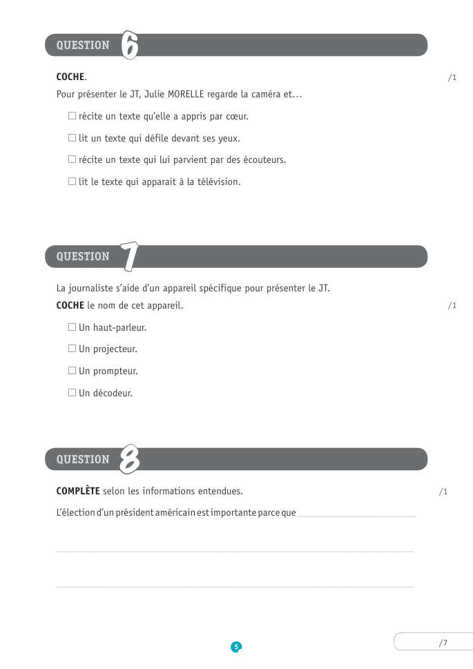 Exercice du questionnaire CEB 2017, page 137