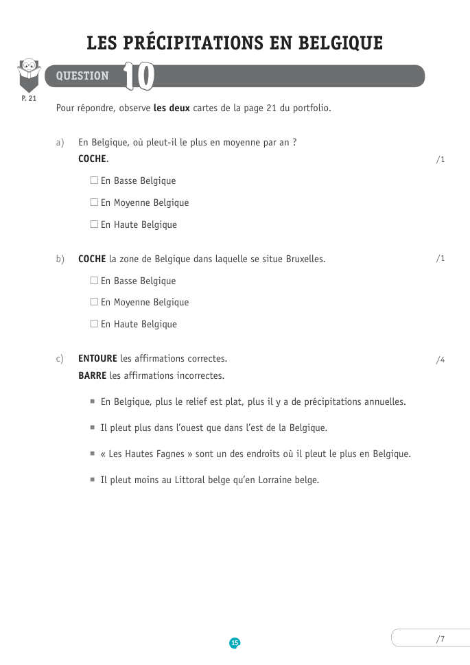 Exercice du questionnaire CEB 2017, page 71