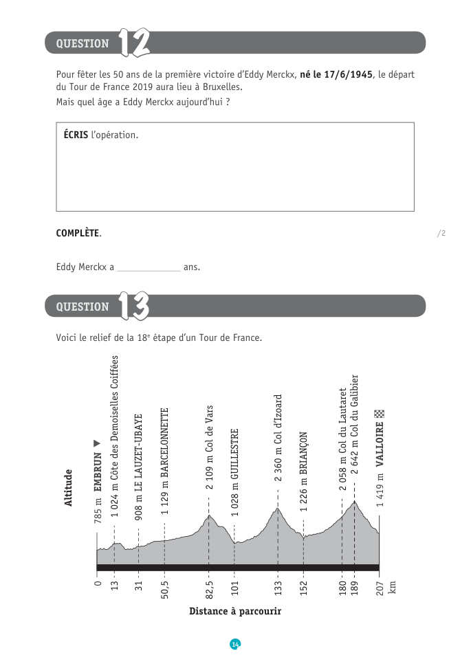 Exercice du questionnaire CEB 2019, page 14