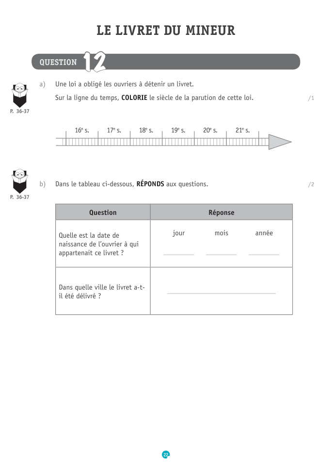 Exercice du questionnaire CEB 2019, page 162