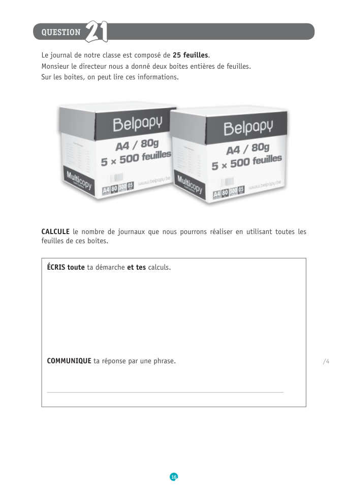 Exercice du questionnaire CEB 2019, page 44