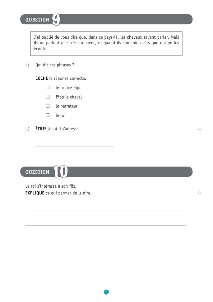 Exercice du questionnaire CEB 2019, page 94