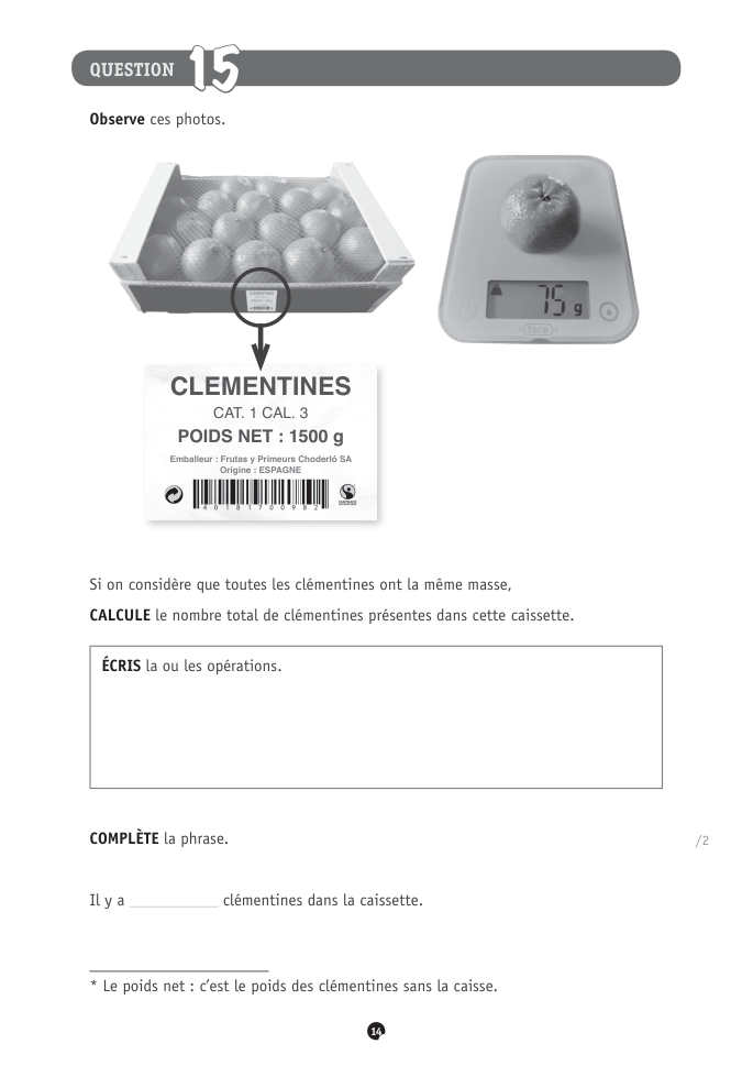 Exercice du questionnaire CEB 2021, page 126