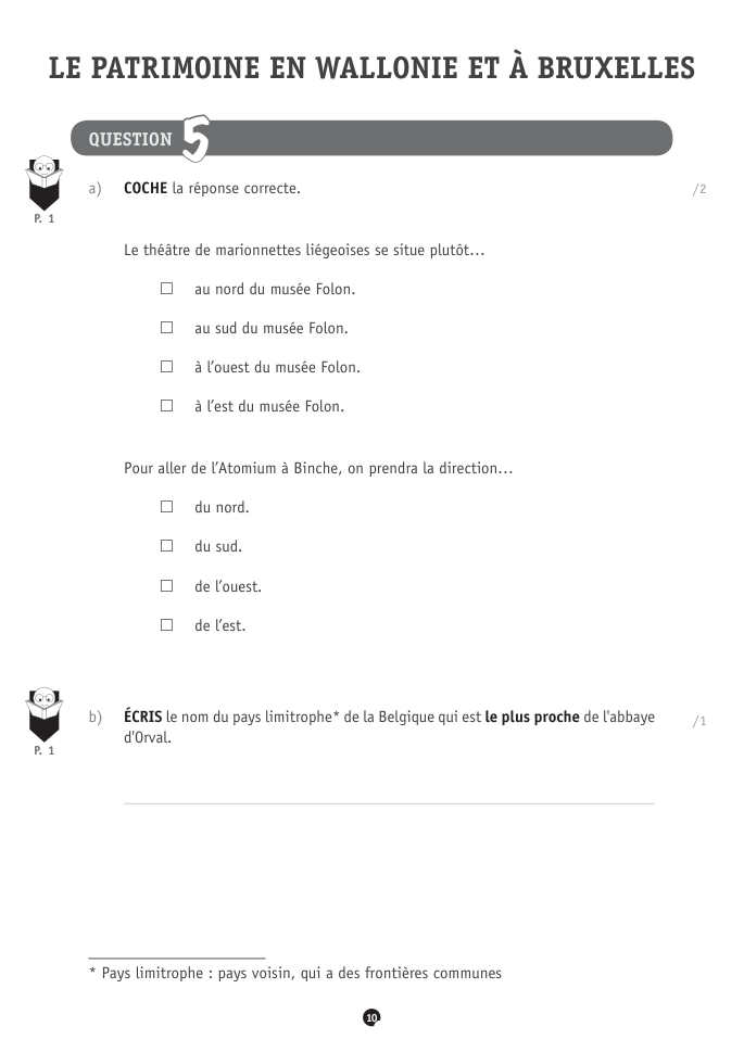Exercice du questionnaire CEB 2021, page 62