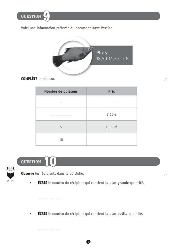 Exercice du questionnaire CEB 2021, page 84