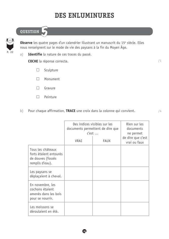 Exercice du questionnaire CEB 2022, page 10