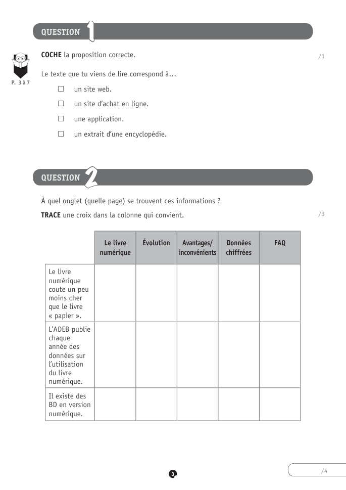 Exercice du questionnaire CEB 2022, page 135