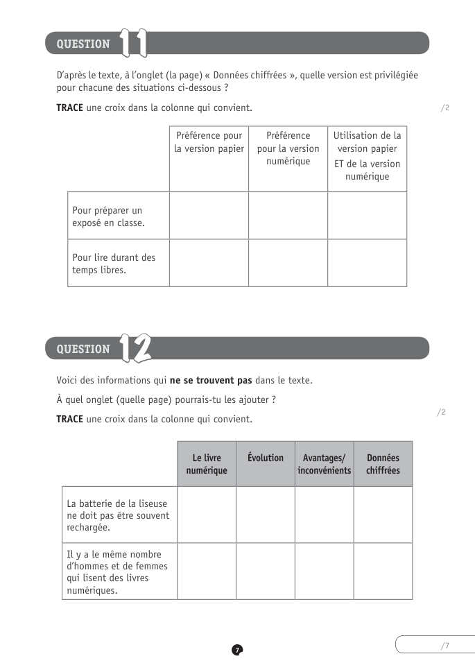 Exercice du questionnaire CEB 2022, page 139