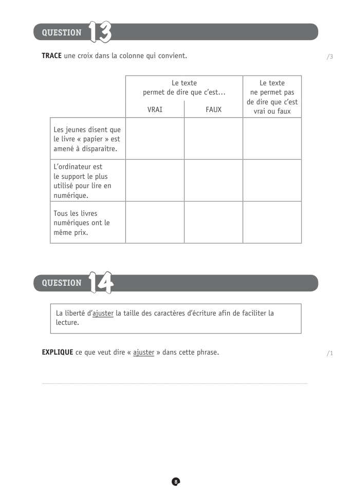 Exercice du questionnaire CEB 2022, page 140