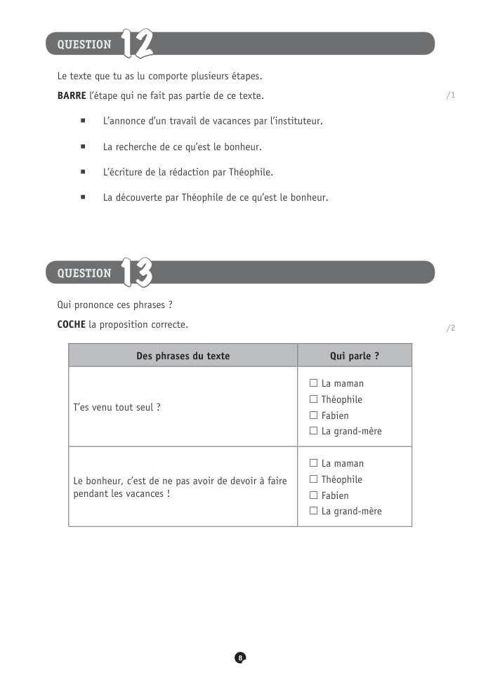 Exercice du questionnaire CEB 2022, page 152