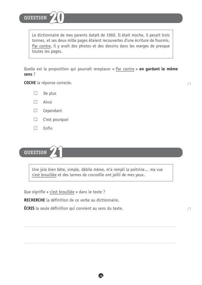 Exercice du questionnaire CEB 2022, page 156