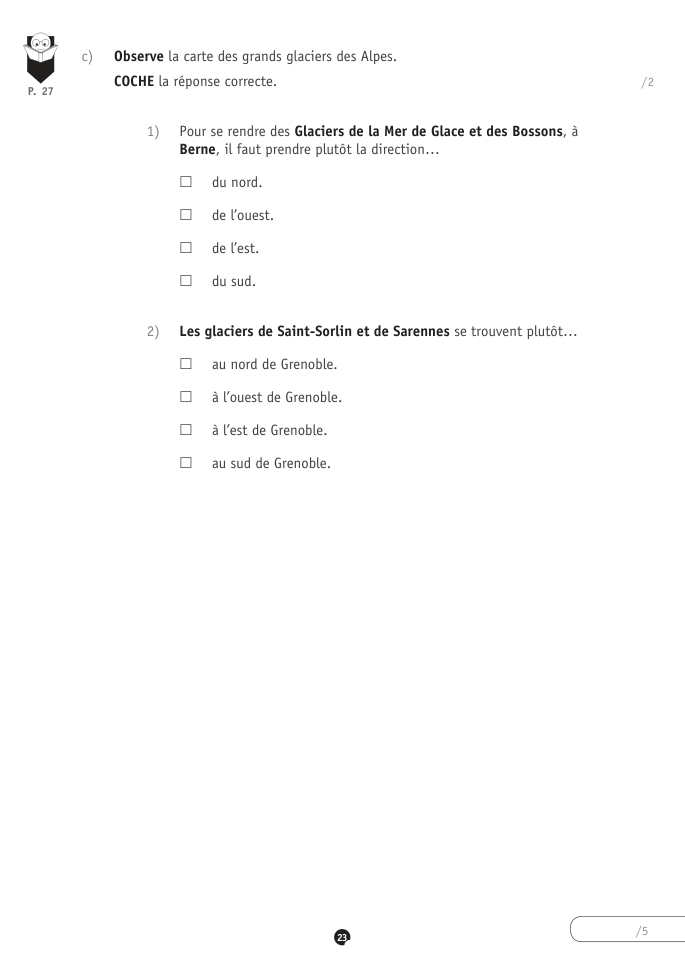 Exercice du questionnaire CEB 2022, page 23