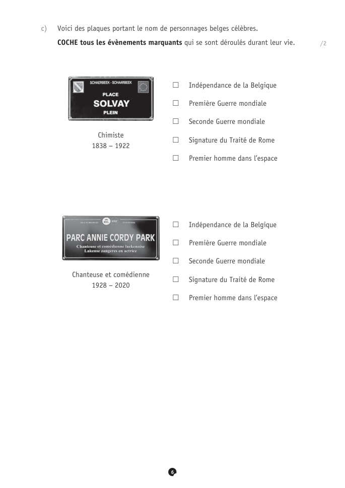 Exercice du questionnaire CEB 2022, page 6