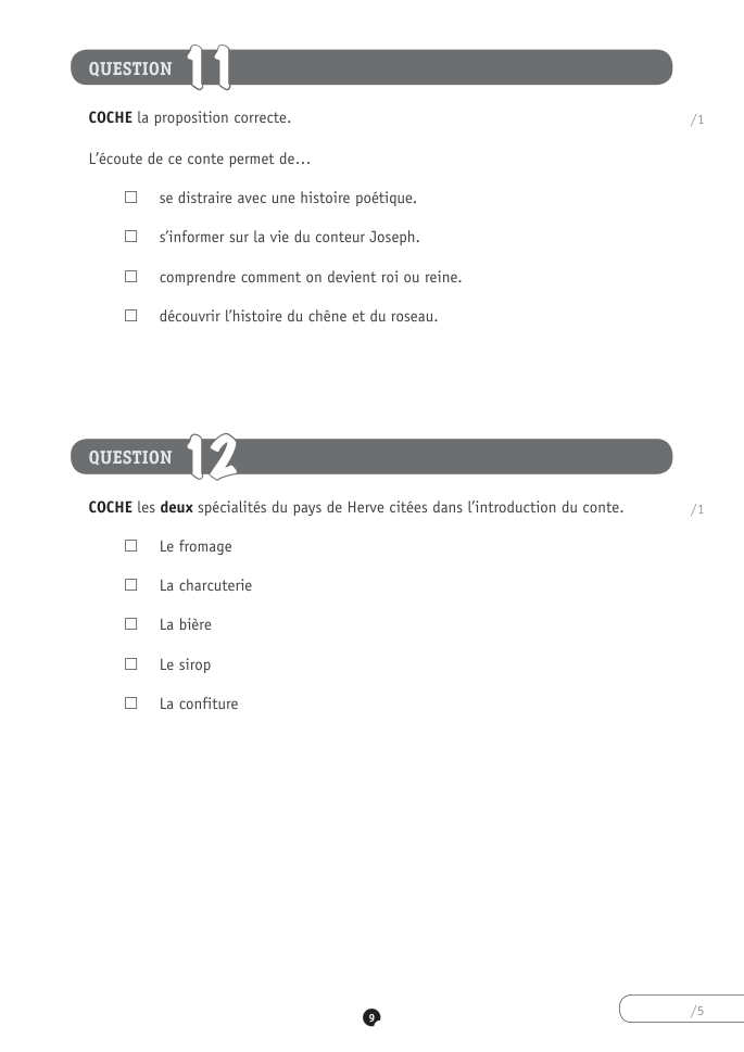 Exercice du questionnaire CEB 2023, page 121