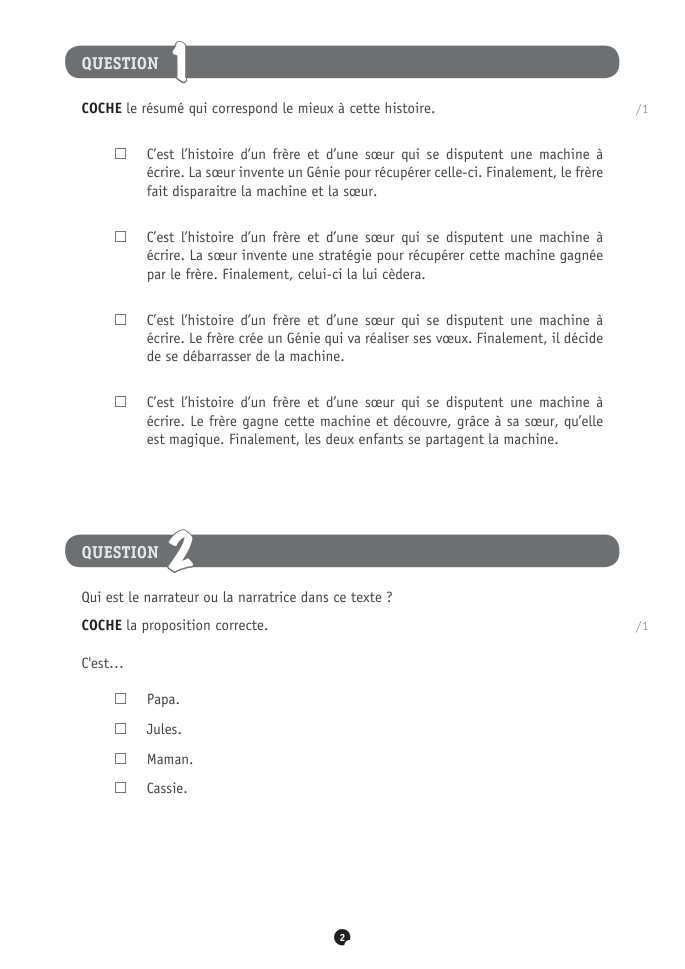 Exercice du questionnaire CEB 2023, page 142