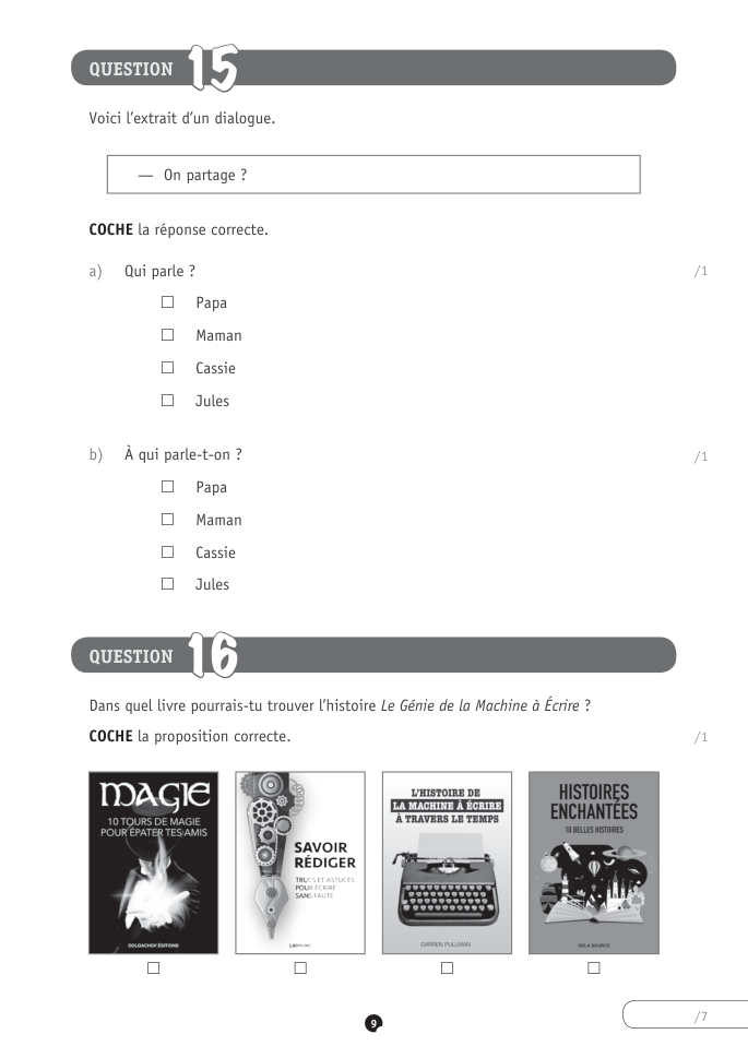 Exercice du questionnaire CEB 2023, page 149