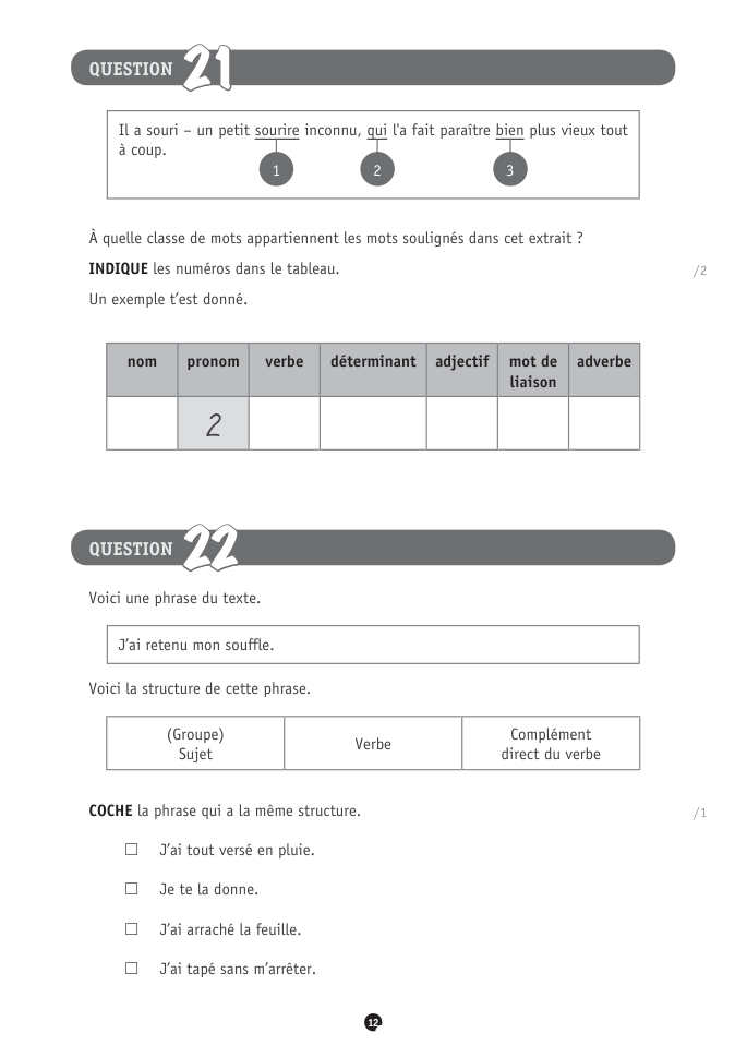 Exercice du questionnaire CEB 2023, page 152
