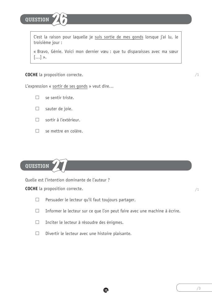 Exercice du questionnaire CEB 2023, page 155