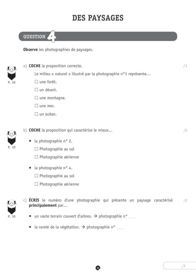 Exercice du questionnaire CEB 2024, page 17