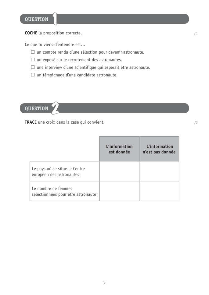 Exercice du questionnaire CEB 2025, page 2