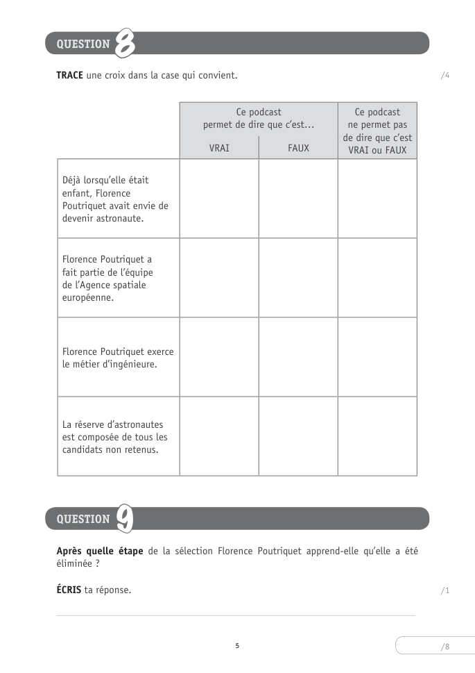 Exercice du questionnaire CEB 2025, page 5