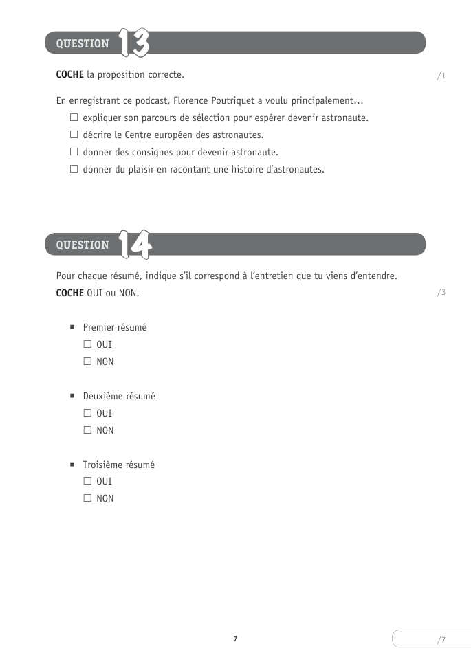 Exercice du questionnaire CEB 2025, page 7