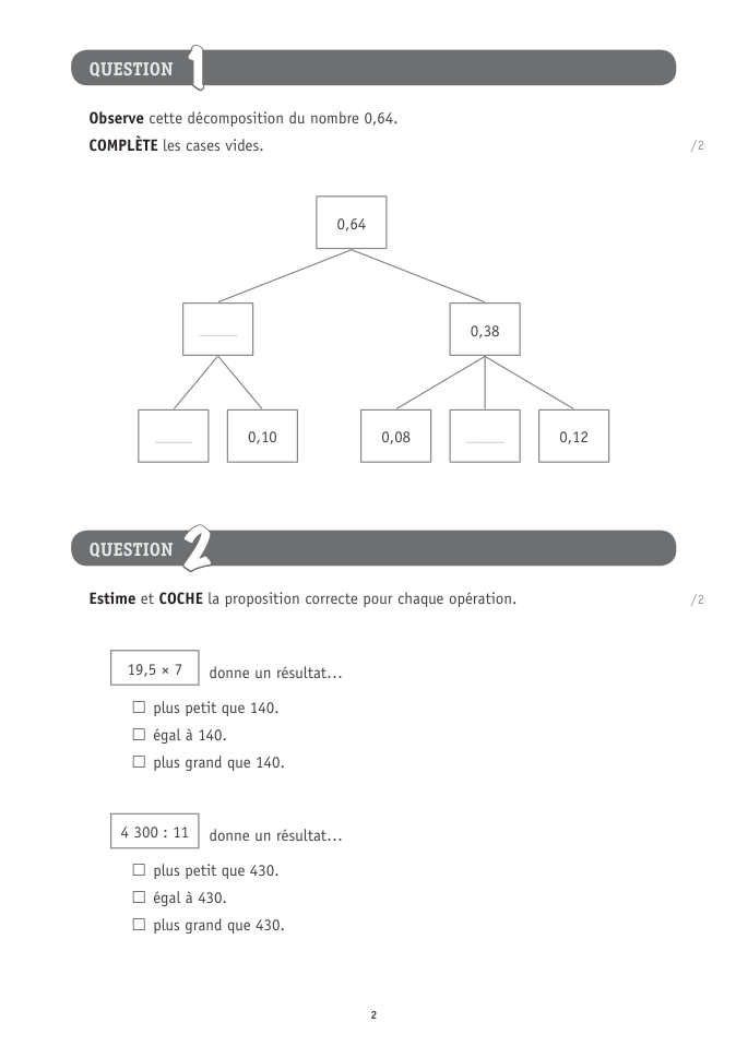 Exercice du questionnaire CEB 2025, page 82