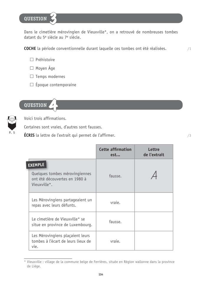 Exercice du questionnaire CEB 2026 Tronc commun, page 60