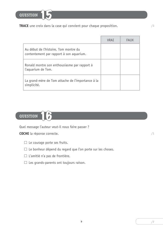Exercice du questionnaire CEB 2026 Tronc commun, page 9